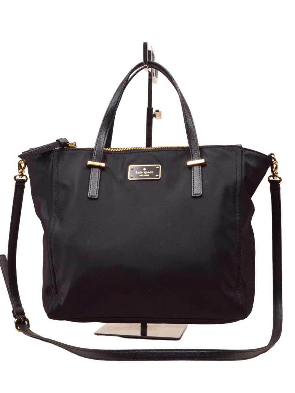 Kate Spade New York Wilson Road Alyse Satchel Bag Black Nylon